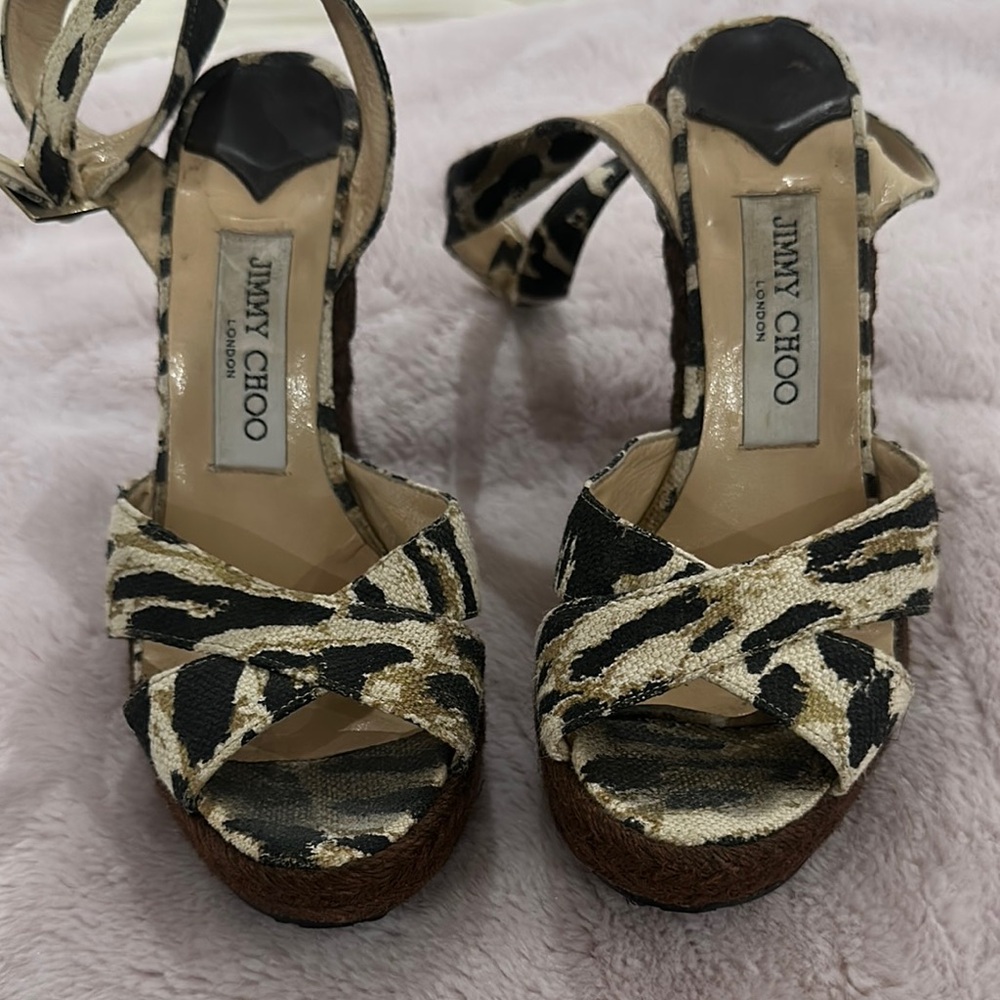 Jimmy Choo Women's Black and Cream Sandals